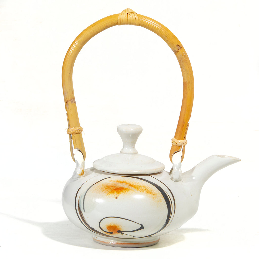 Homewares Small (non drip) Teapot with Bamboo Handle Clotted Cream